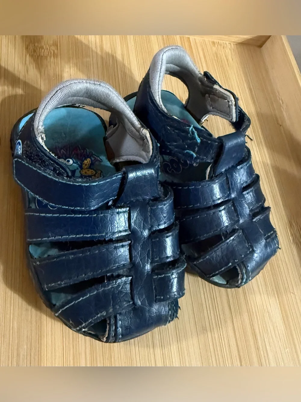 3W Baby Boys Unisex Infants Sesame Street Cookie Monster Sandals Blue Strap